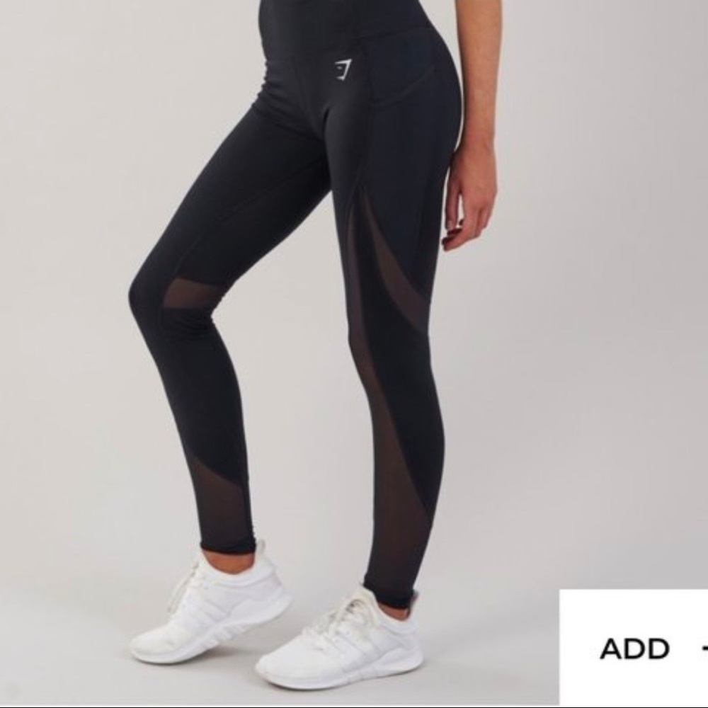 Gymshark sleek sculpture black mesh leggings